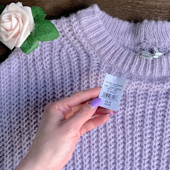 American Eagle Outfitters Sweaters - American Eagle Lilac Knit Pullover Sweater
